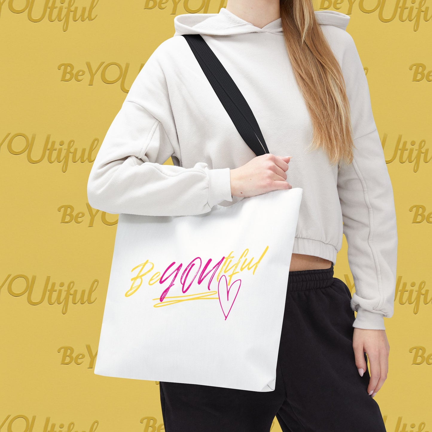 Vibrant Inspirational Tote Bag - BeYOUtiful, Eco-Friendly Gift, Stylish Everyday Bag, Travel Tote, Summer Accessory