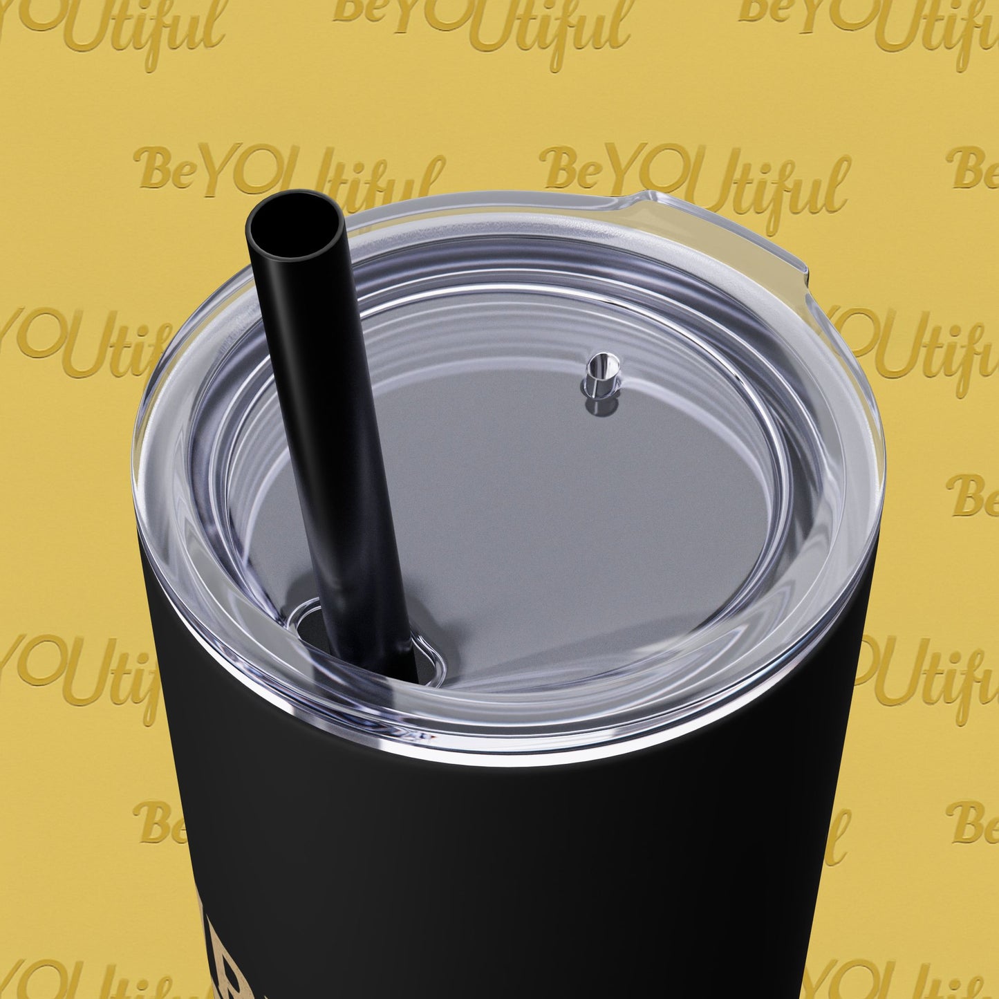 Wreck Shit With Love Inspirational Skinny Tumbler with Straw, 20oz - BeYOUtiful, Motivational Travel Mug, Perfect Gift for Her, Women’s Fitness Cup, Inspirational Mug