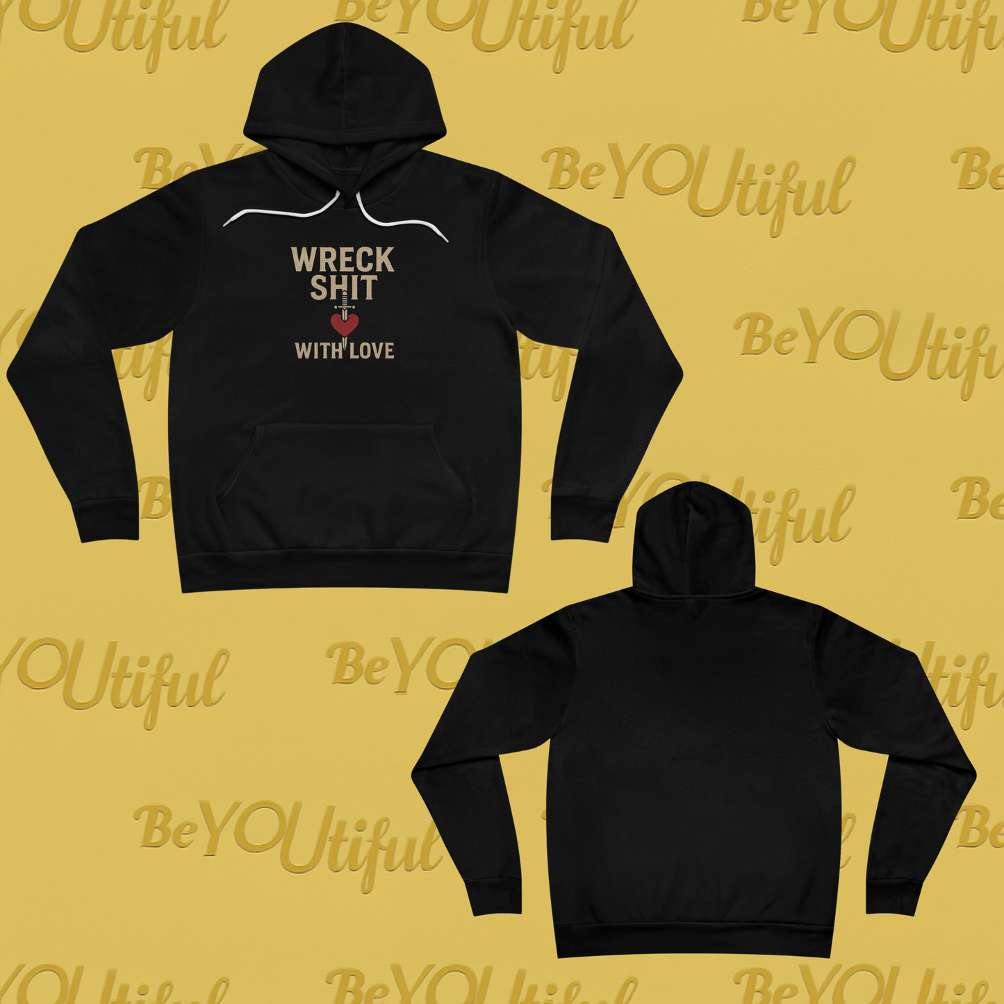 Wreck Shit With Love Classic Hoodie Black