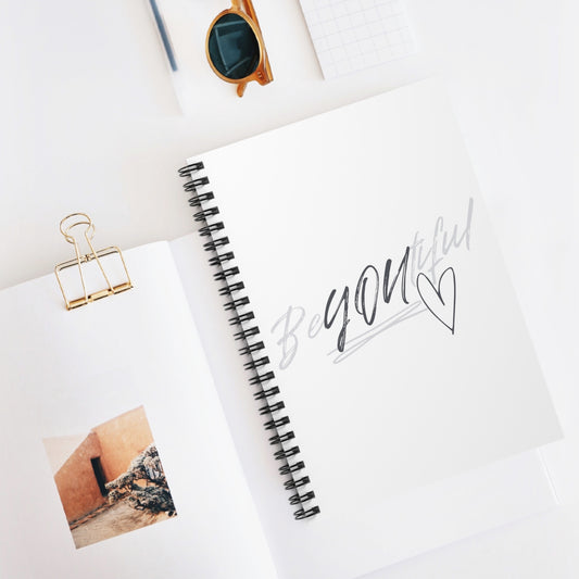 BeYOUtiful Spiral Notebook Black/Grey Logo