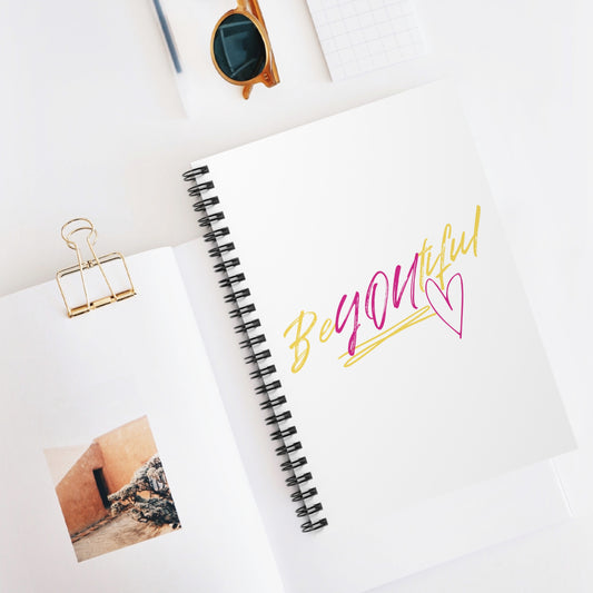 BeYOUtiful Spiral Notebook Pink/Yellow Logo