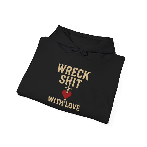 Wreck Shit With Hoodie Black Folded