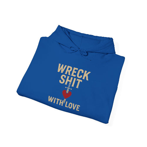 Wreck Shit With Hoodie Royal Blue Folded