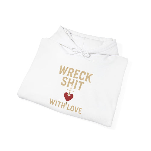 Wreck Shit With Hoodie White Folded